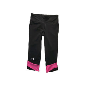 Under Armour HeatGear Capri Leggings XS Pink Workout Gym Compression
